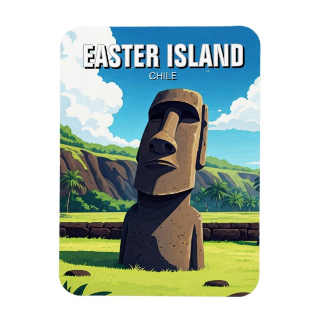 Osterinsel Chile Moai Reisen Magnet (Vertikal)