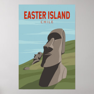 Osterinsel Chile Retro Reise Kunst Vintage Poster