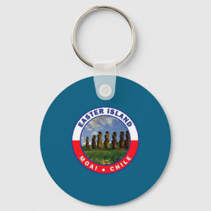 Osterinsel Chile Wasserfarbe T-Shirt Schlüsselanhänger