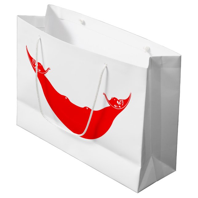 Osterinsel-Flagge Große Geschenktüte (Vorderseite Schrägansicht)