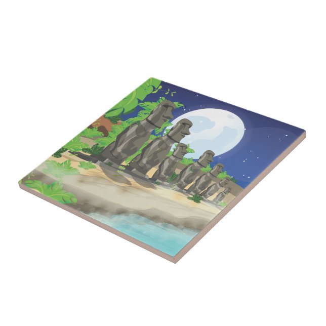 Osterinsel Moai Fliese (Seite)