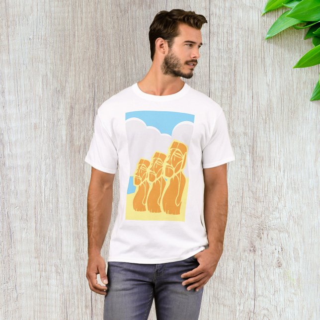 Osterinsel Moai Heads Historischer T - Shirt (Von Creator hochgeladen)