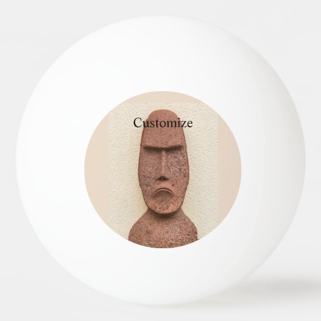 Osterinsel Moai Kopf Thunder_Cove Tischtennisball (Vorderseite)
