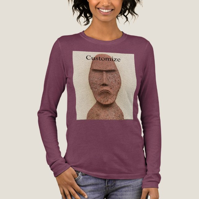 Osterinsel Moai Kopf Thunder_Cove Tri-Blend Shirt (Vorderseite)