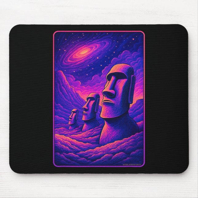 Osterinsel Moai Köpfe - Rapa Nui Alien Galaxy A Mousepad (Vorne)