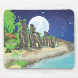 Osterinsel Moai Mousepad