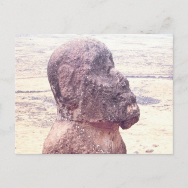 Osterinsel Moai-Skulptur Postkarte (Vorderseite)