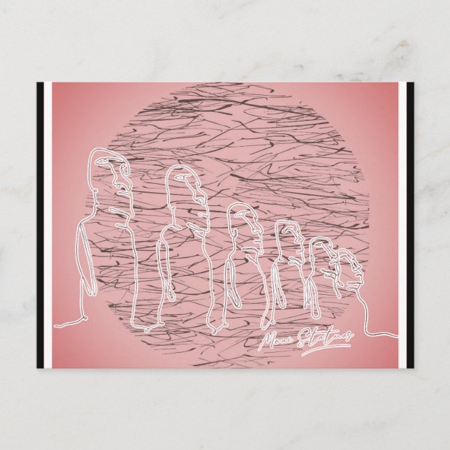 Osterinsel Moai Statue Pink Reisen Postkarte (Vorderseite)