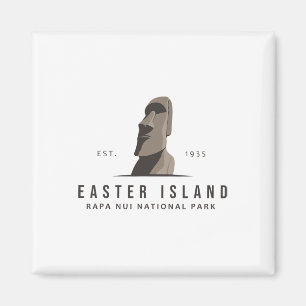 Osterinsel Rapa Nui Nationalpark Emblem Vintag Magnet