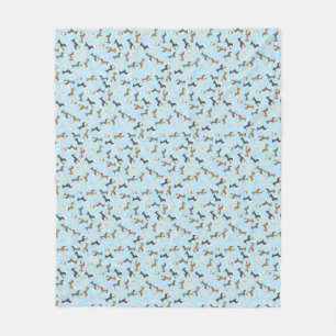 Osterische Dackel (blau) Fleecedecke