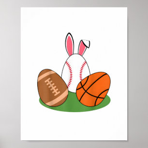 Osterjunge Baseball Basketball Bunnies R Poster