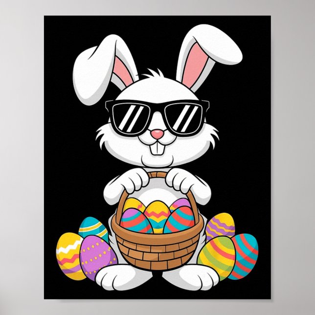 Osterjunge Mädchen Kinder Kleinkind Kaninchen Oste Poster (Vorne)