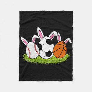 Osterjungen Baseball Basketball Fußball Sport Hase Fleecedecke