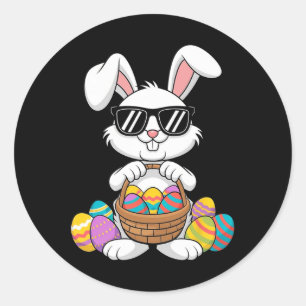Osterjungen Mädchen Kinder Kleinkind Hase Kaninche Runder Aufkleber