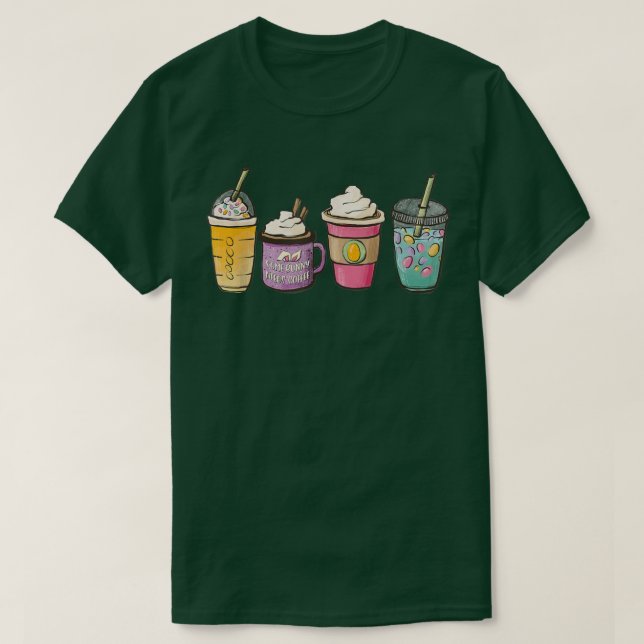 Osterkaffee Bunny Iced Kaffee Lover Happy Osterfes T-Shirt (Design vorne)