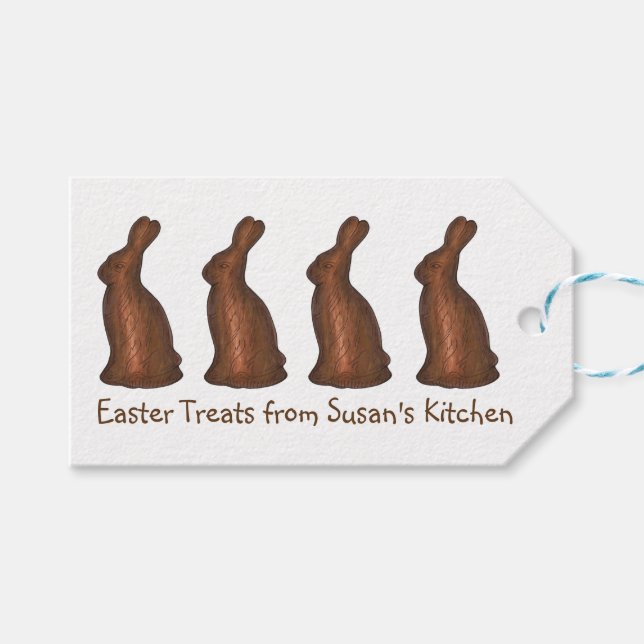 Osterkandy Milk Chocolate Bunny Rabbits Geschenkanhänger (Vorderseite (Horizontal))