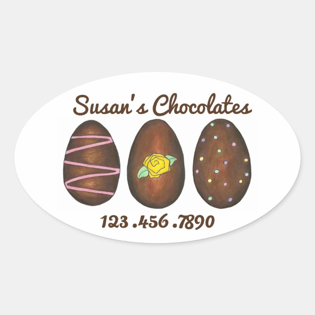 Osterkandy Personalisiert Schokolade Eieraufkleber Ovaler Aufkleber (Vorderseite)