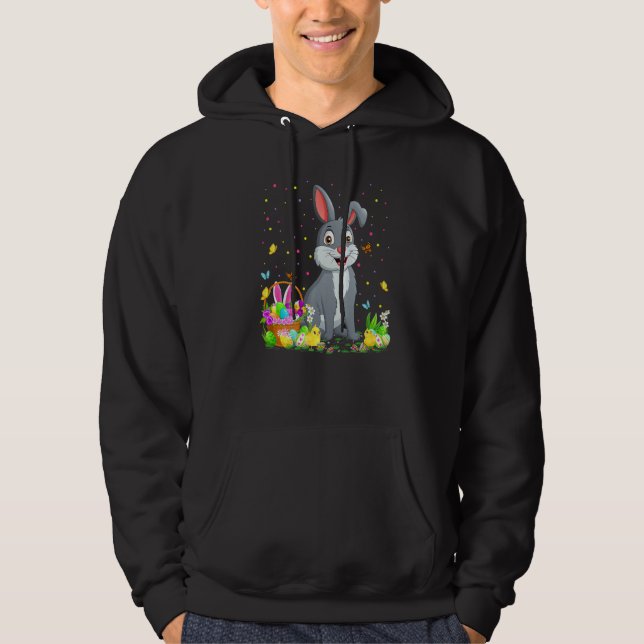 Osterkaninchen Bunny Egg Jagdhasen Osterschlund Hoodie (Vorderseite)