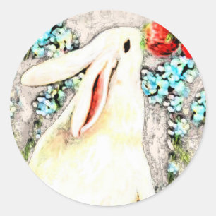 Osterkaninchen-Hasenkleber Runder Aufkleber