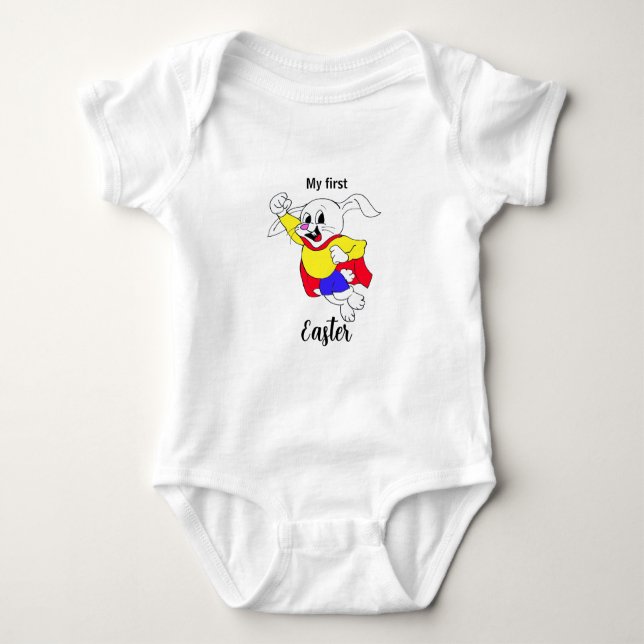 Osterkaninchen Hero Baby Bodysuit Baby Strampler (Vorderseite)