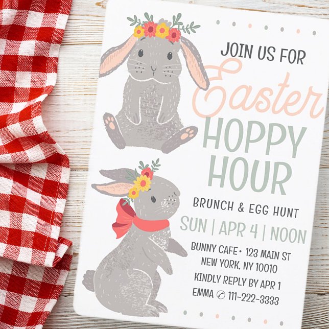 Osterkaninchen Hoppy Hour Brunch und Ei Hunt Einladung (Von Creator hochgeladen)