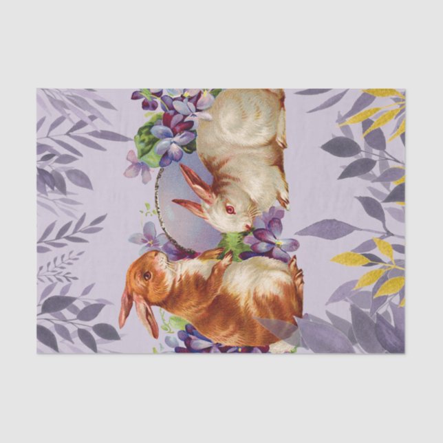 Osterkaninchen in einem Lila Wunderland Seidenpapier (Vorderseite)