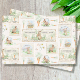 Osterkaninchen-Karottenpfanne Blumenholz-Decoupage Seidenpapier