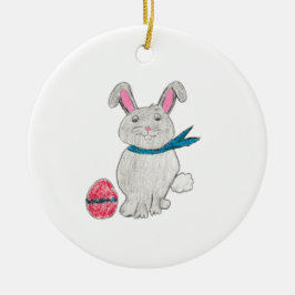 Osterkaninchen Keramik Ornament