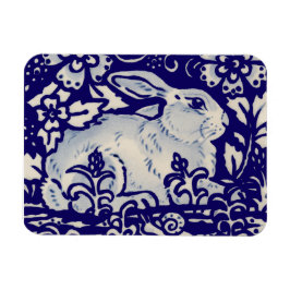 Osterkaninchen Künstlerisches Bunny Blau Weiße Blu Magnet