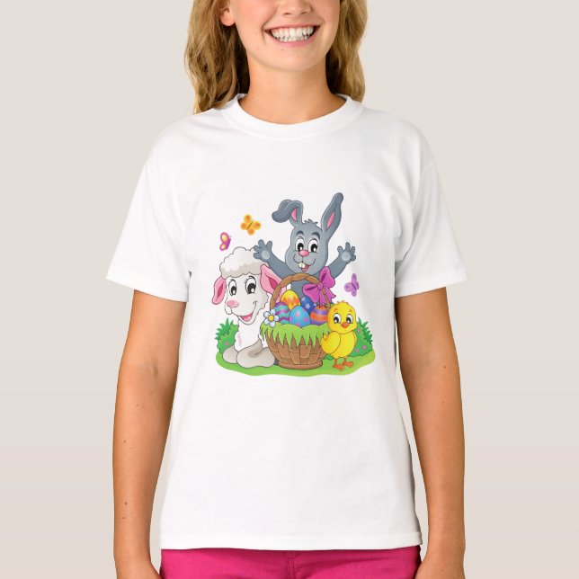Osterkaninchen, Lammpuzzle & Küken Puzzle Girl's T T-Shirt (Vorderseite)