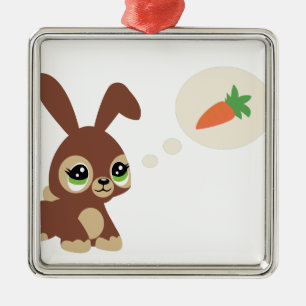 Osterkaninchen Silbernes Ornament