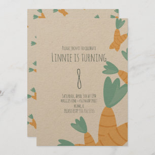 Osterkarrot Bunch Birthday Kraft Einladung