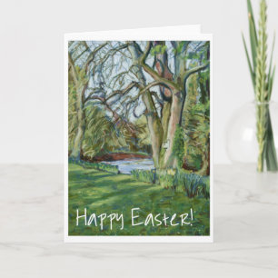 Osterkarte - Frühlingslandschaft Feiertagskarte