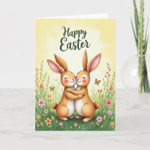 Osterkarte Frühlingszeit Häschenliebe Karte