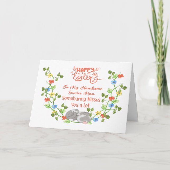 Osterkarte für Ihren Mann im Militär Dankeskarte (Vorderseite)