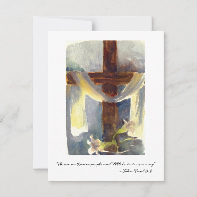Osterkarte für Kreuz und Lilien Feiertagskarte (Vorderseite)