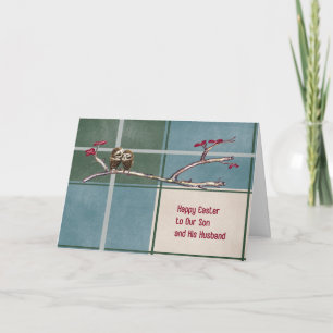 Osterkarte für Sohn und Ehemann Kariert mit Owells Feiertagskarte