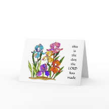 Osterkarte: Gemalte Blume mit Vers/Vers aus Psalm