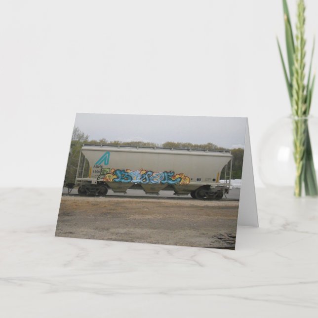Osterkarte "HAPPY EASTER Boxcar" Karte (Vorderseite)