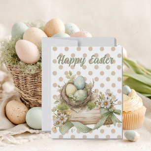 Osterkarte mit Blumen verziert RSVP Karte