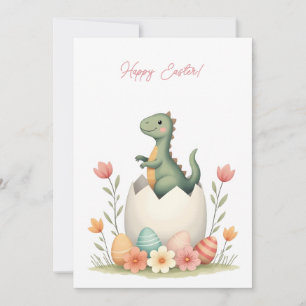 Osterkarte mit Dinosaurier in Pastellfarben Feiertagskarte