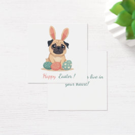 Osterkarte mit einem Foto eines Mops