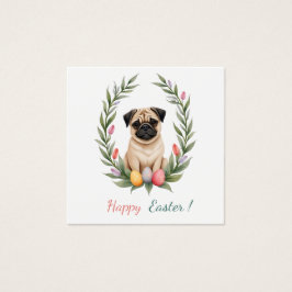 Osterkarte mit einem Foto eines Mops