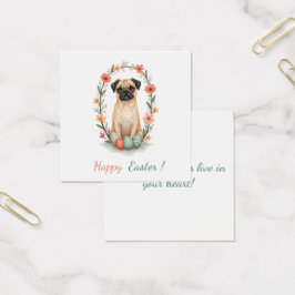 Osterkarte mit einem Foto eines Mops