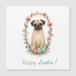 Osterkarte mit einem Foto eines Mops Magnetkarte