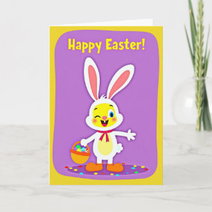 Osterkarte mit Hase und Ei-Muster Karte