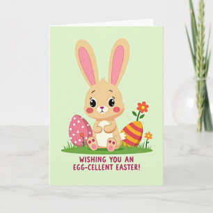 Osterkarte mit Hase und Eiern Karte