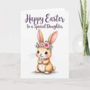 Osterkarte mit Hase und Gänseblümchen Karte