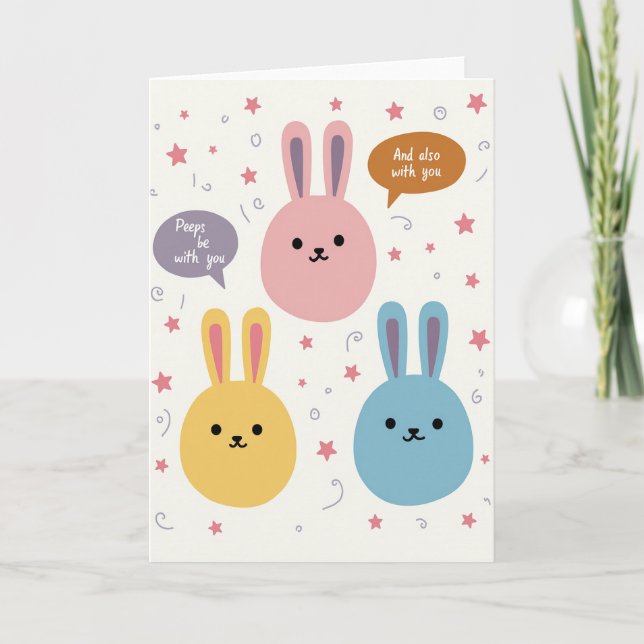 Osterkarte mit Hasen-Peeps Karte (Vorderseite)