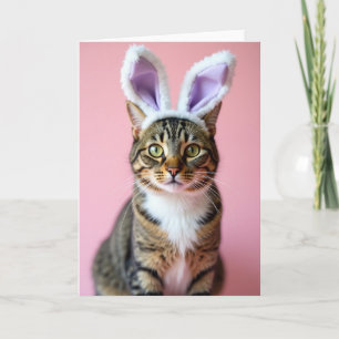 Osterkarte mit Katze und novelty Ohren Karte